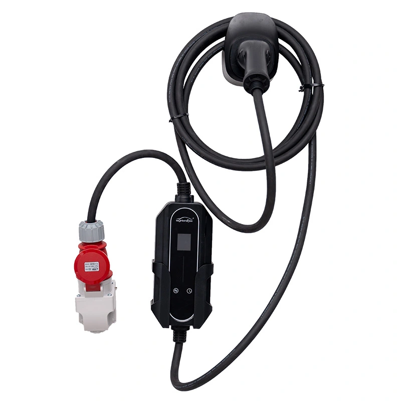 Chargeur portable AC EV 7 kW avec boîtier en acrylique pour le chargement domestique et extérieur