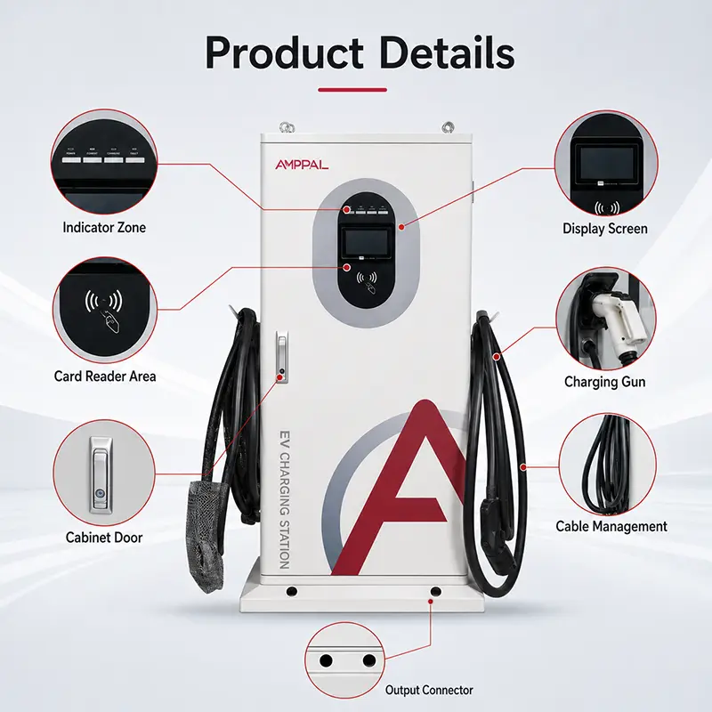 30kW Smart Integrated DC Fast EV Charger for Hotels & Offices